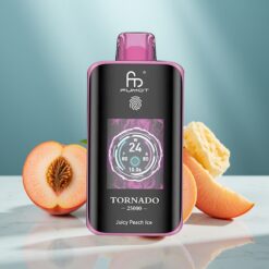 Fumot Tornado 25000 Puffs HD Bildschirm 20ml Saftiger Pfirsich Eis Typ-C