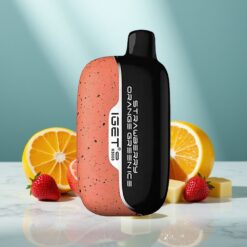 IGET Moon K5000 Puffs Wegwerf-Vape Erdbeere Orange Grün-Eis (81,5g, 5000 Züge, Mesh Coil 1,35 Ohm)